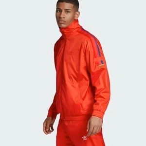 Adidas 3D Trefoil 3 Stripe Track Jacket Red Size XL Windbreaker NWOT